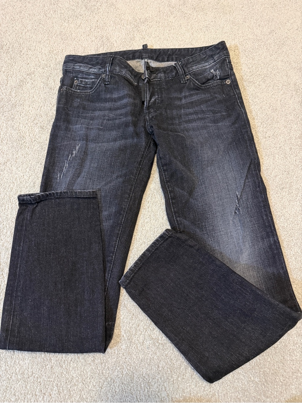 DSQUARED2 Men's Straight Leg Dark Gray/Black Jeans